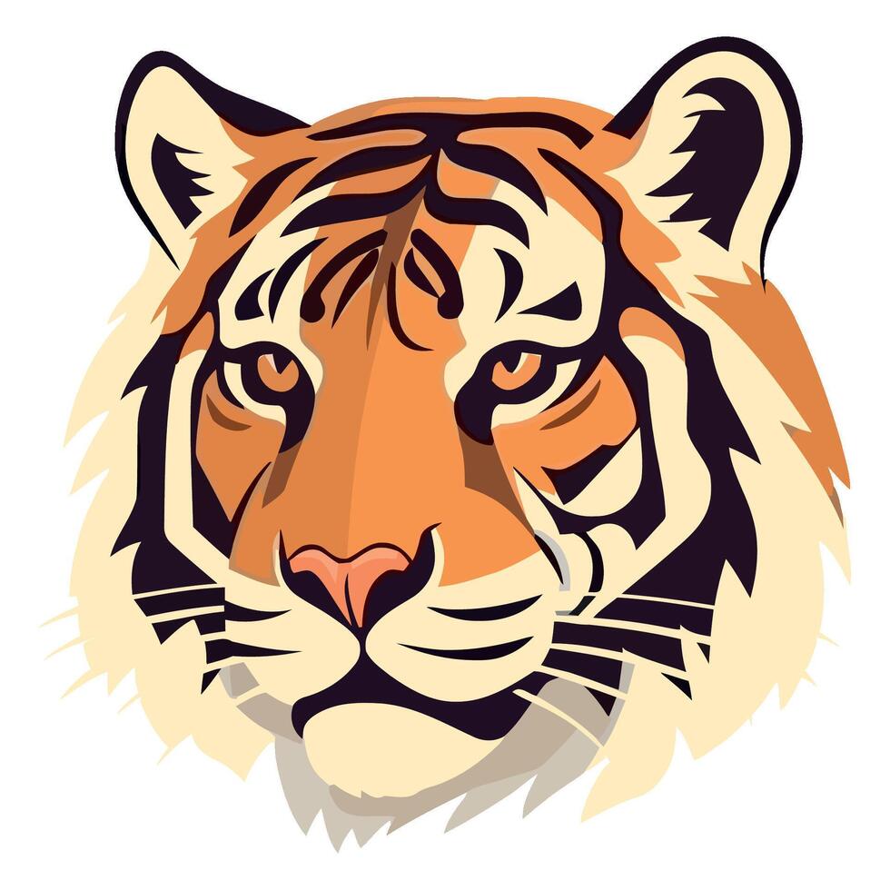 A tiger head on a white background vector