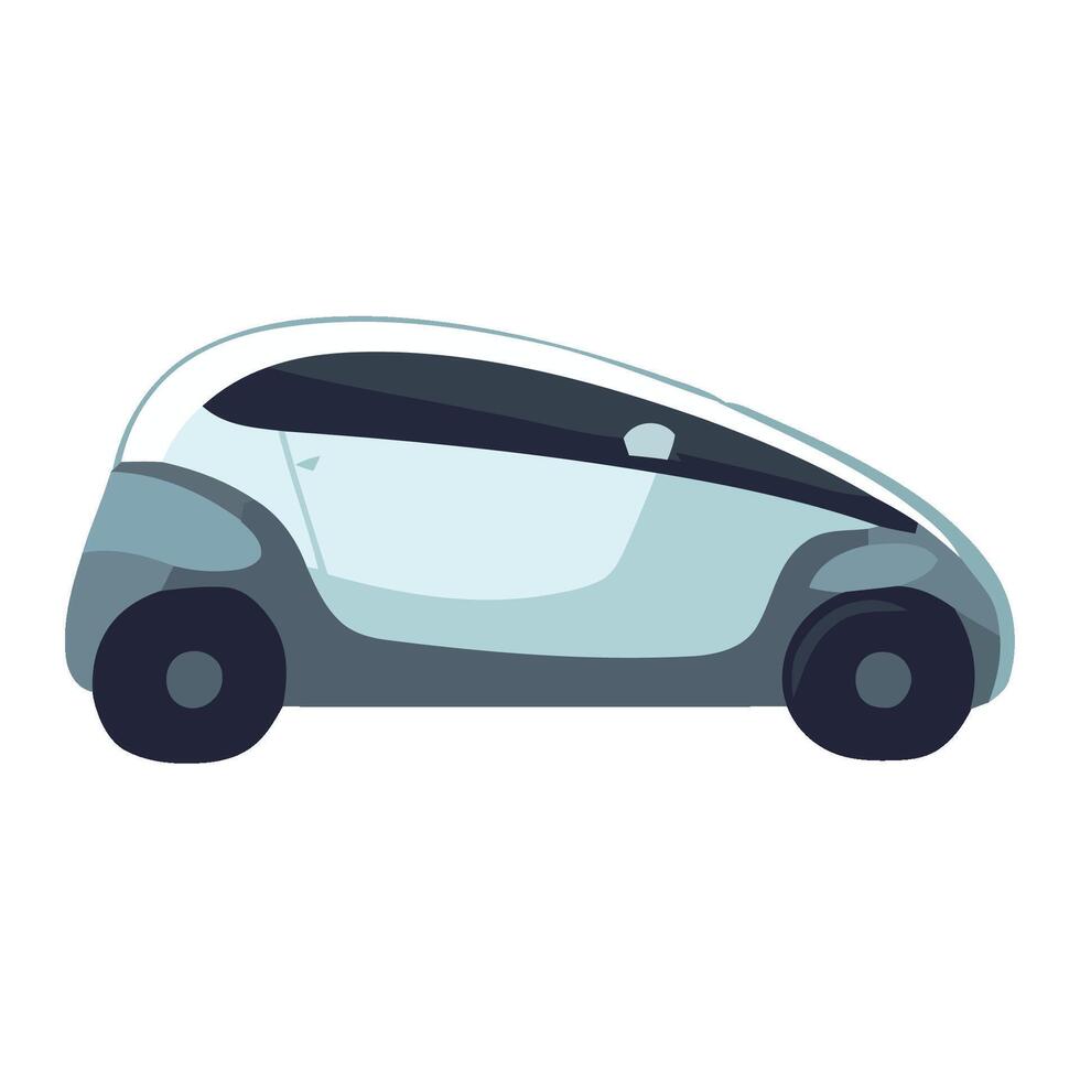 A small electric car on a white background vector