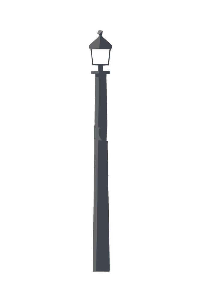 A black and white illustration of a street lamp vector