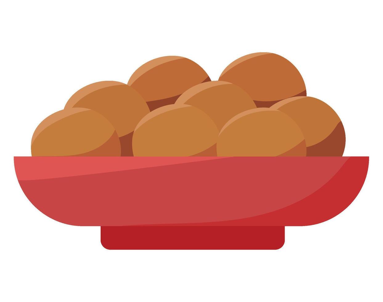 A bowl full of brown eggs on a white background vector