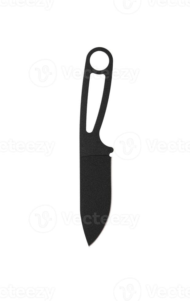 Throwing knife black. Weapon of a ninja or assassin. Isolate on a white back. photo