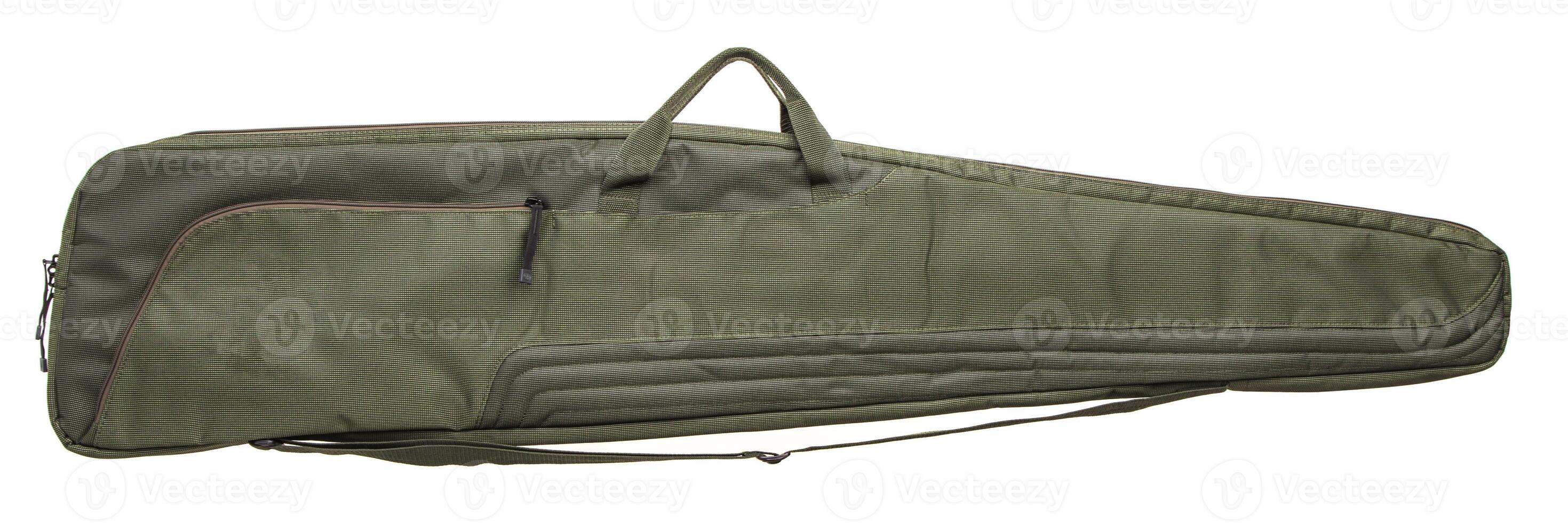 Green soft case for guns isolated for white photo