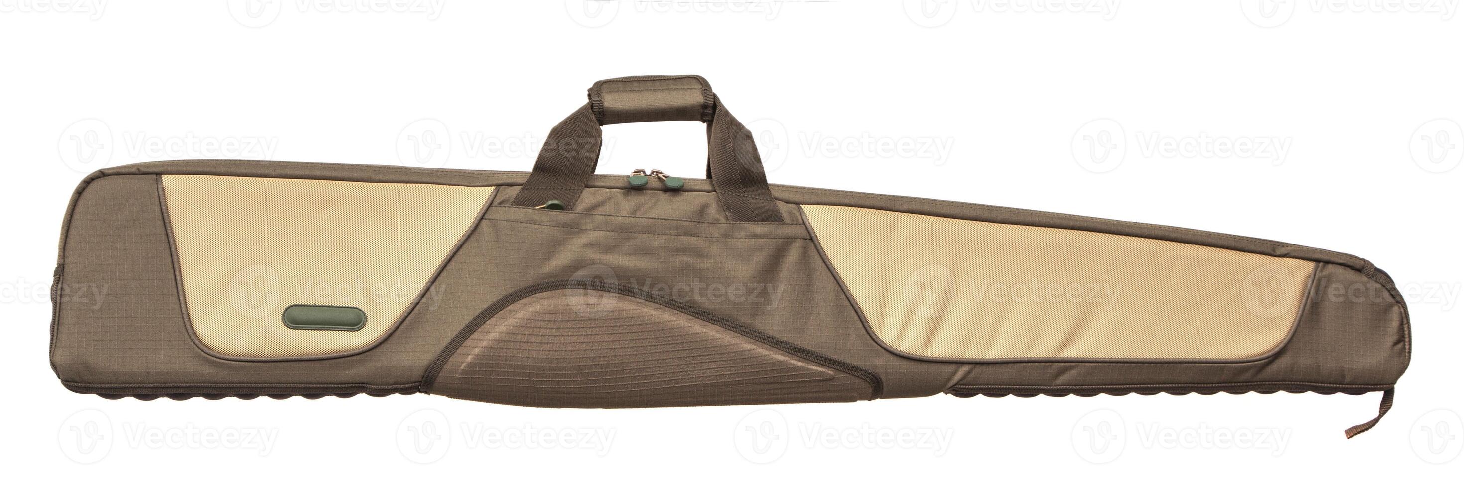 Brown soft case for guns isolated for white photo
