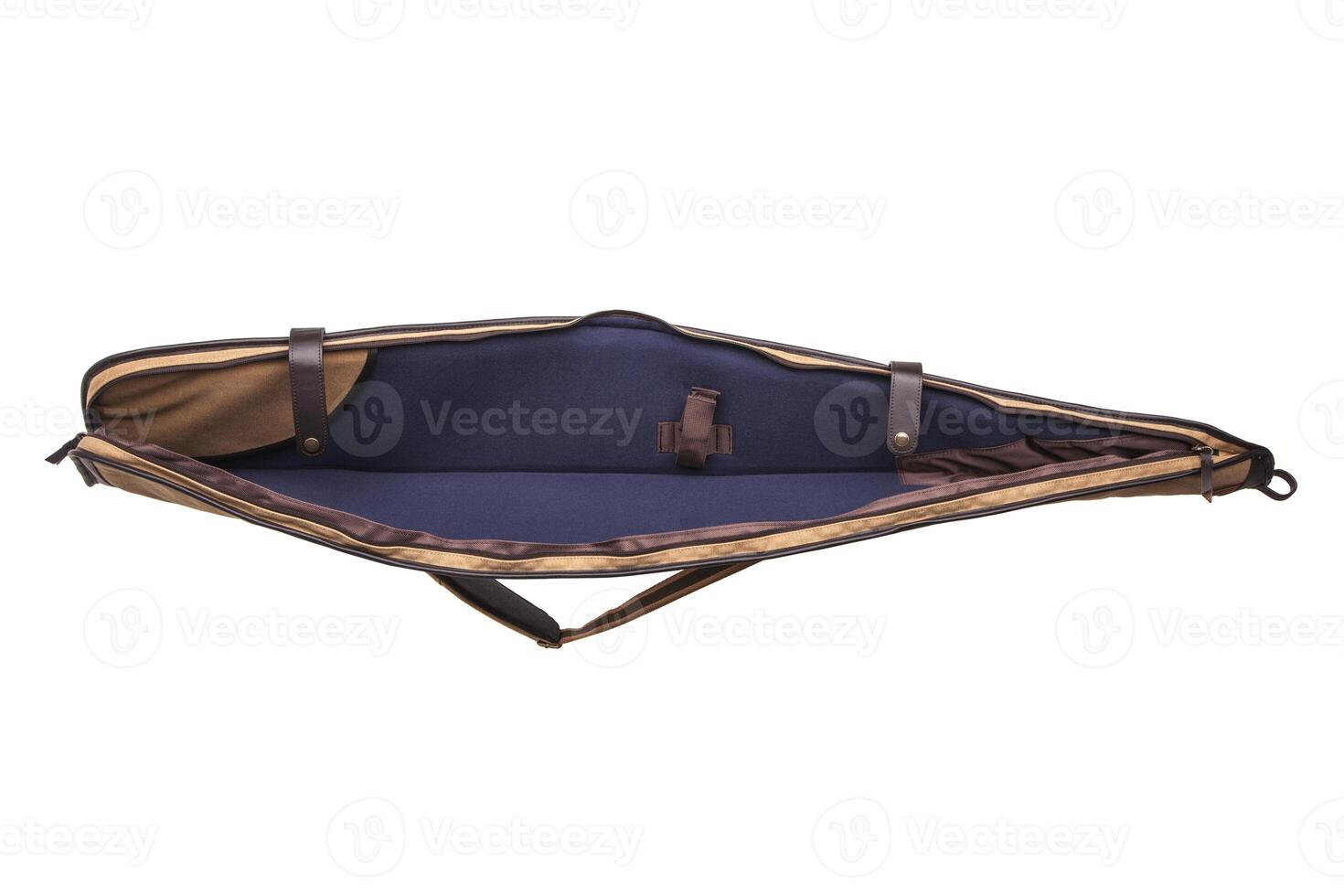 Brown soft case for guns isolated for white photo