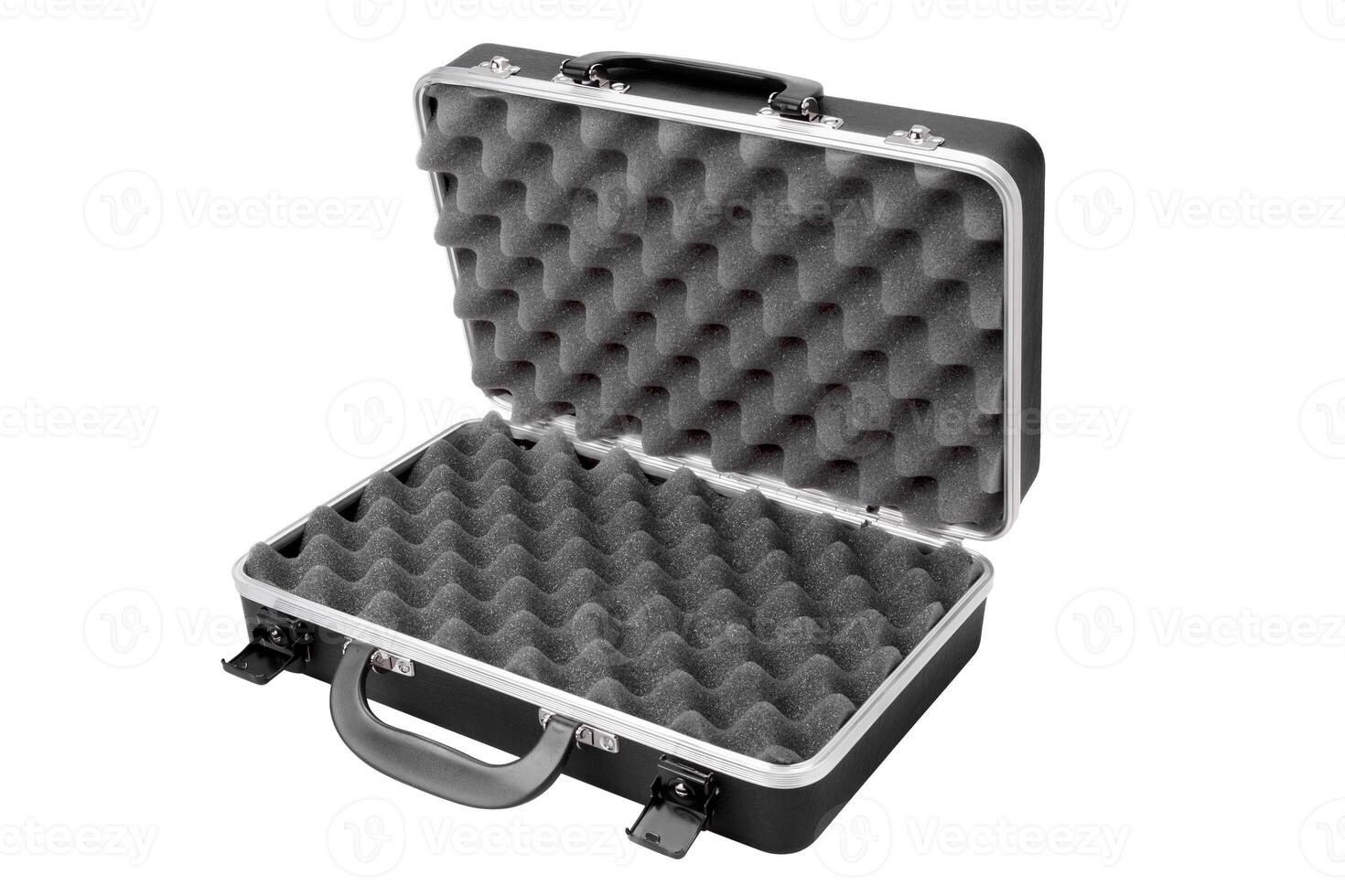 Black case for guns isolated for white photo