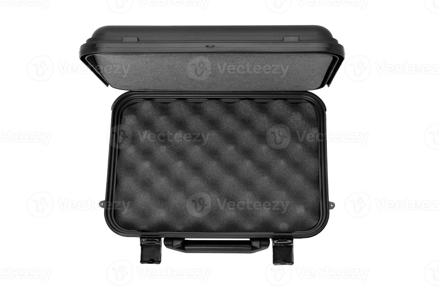Black case for guns isolated for white photo