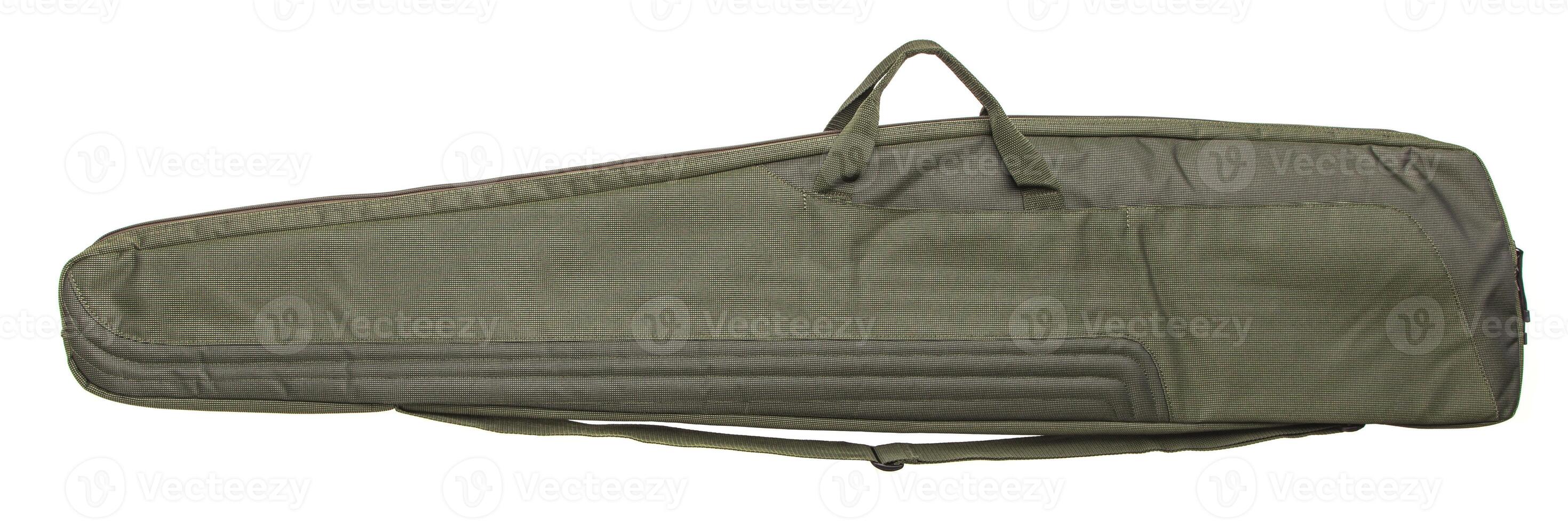 Green soft case for guns isolated for white photo