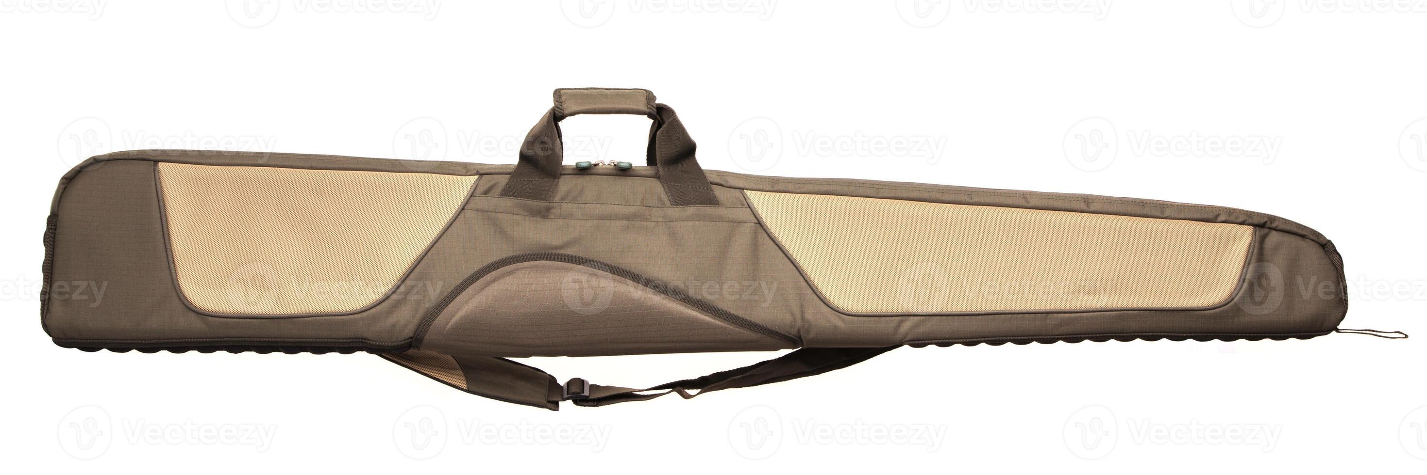 Brown soft case for guns isolated for white photo