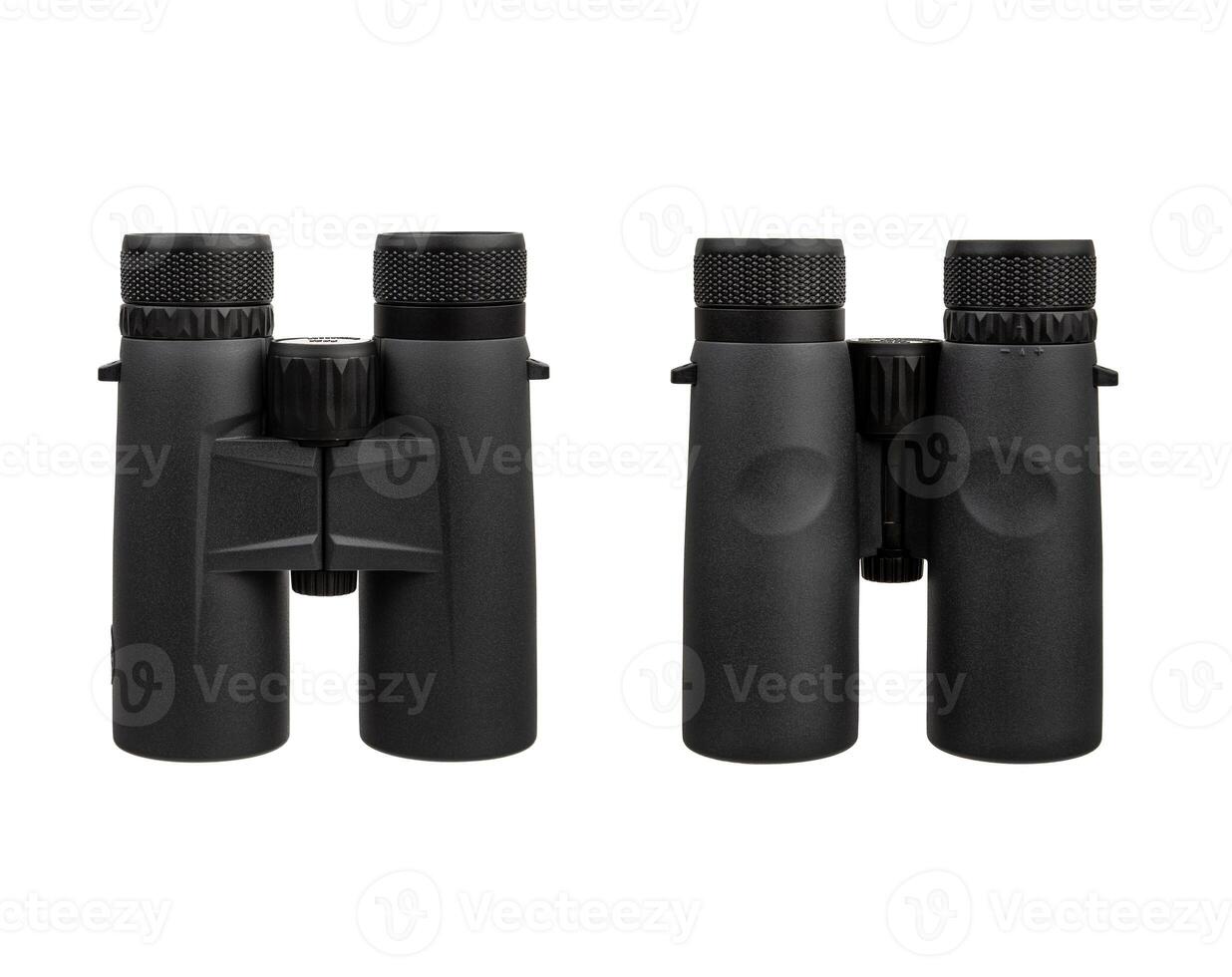 Modern binoculars. An optical instrument for observation at long distances. Isolate on a white back. photo