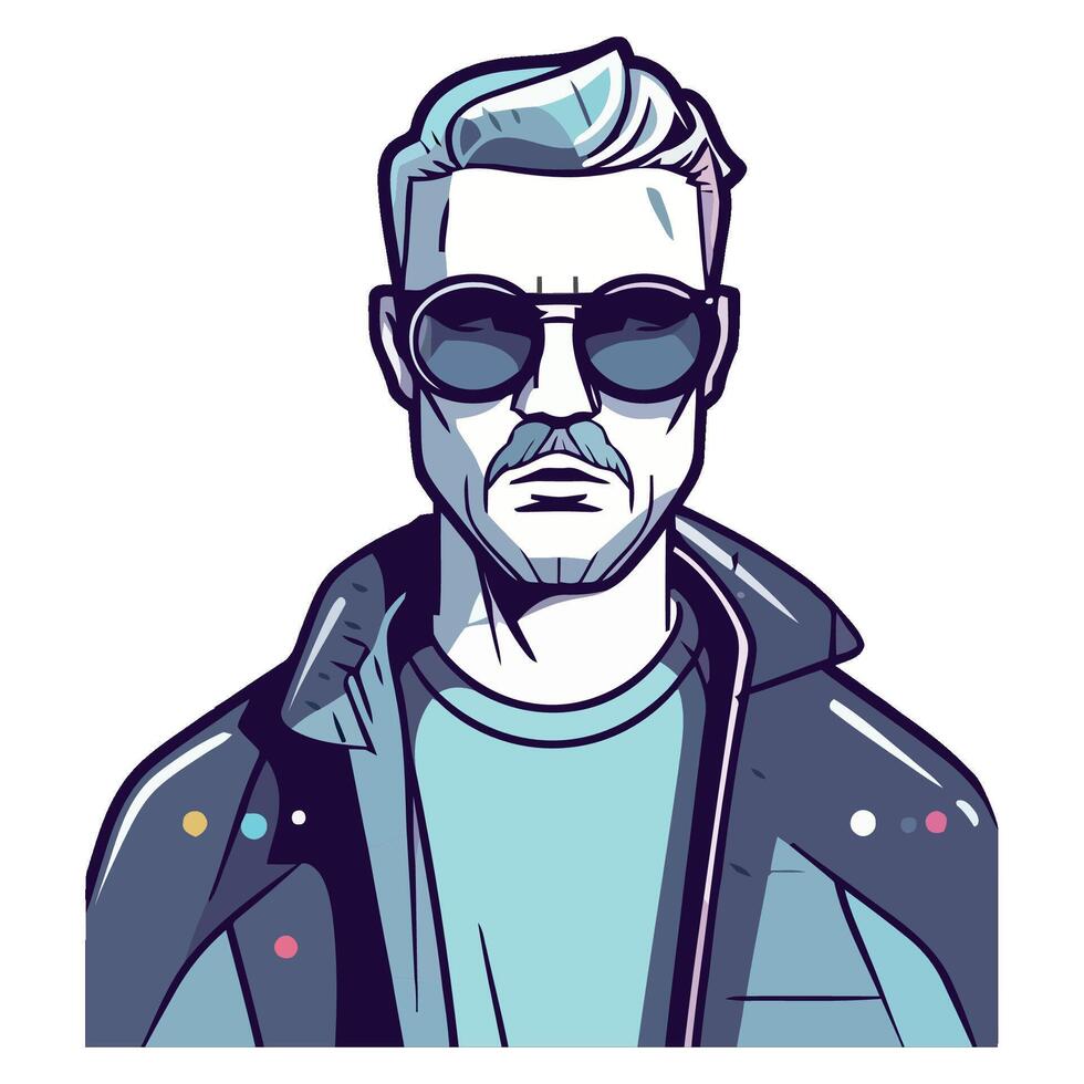 A man with sunglasses and a jacket vector