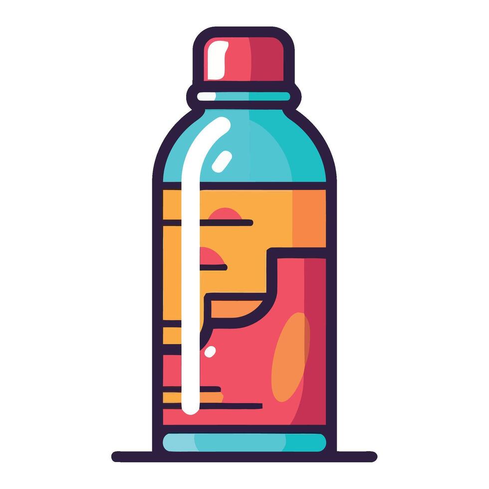 A bottle of soda with a red cap on it vector