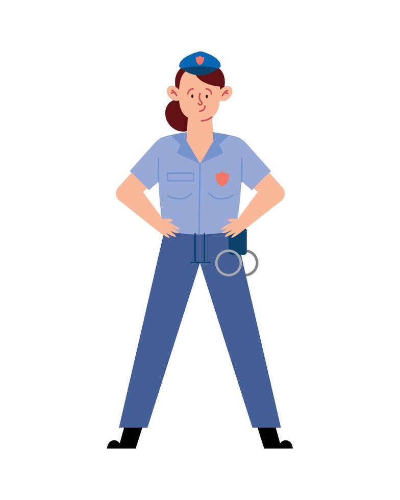 A cartoon police officer with a heart on his chest vector