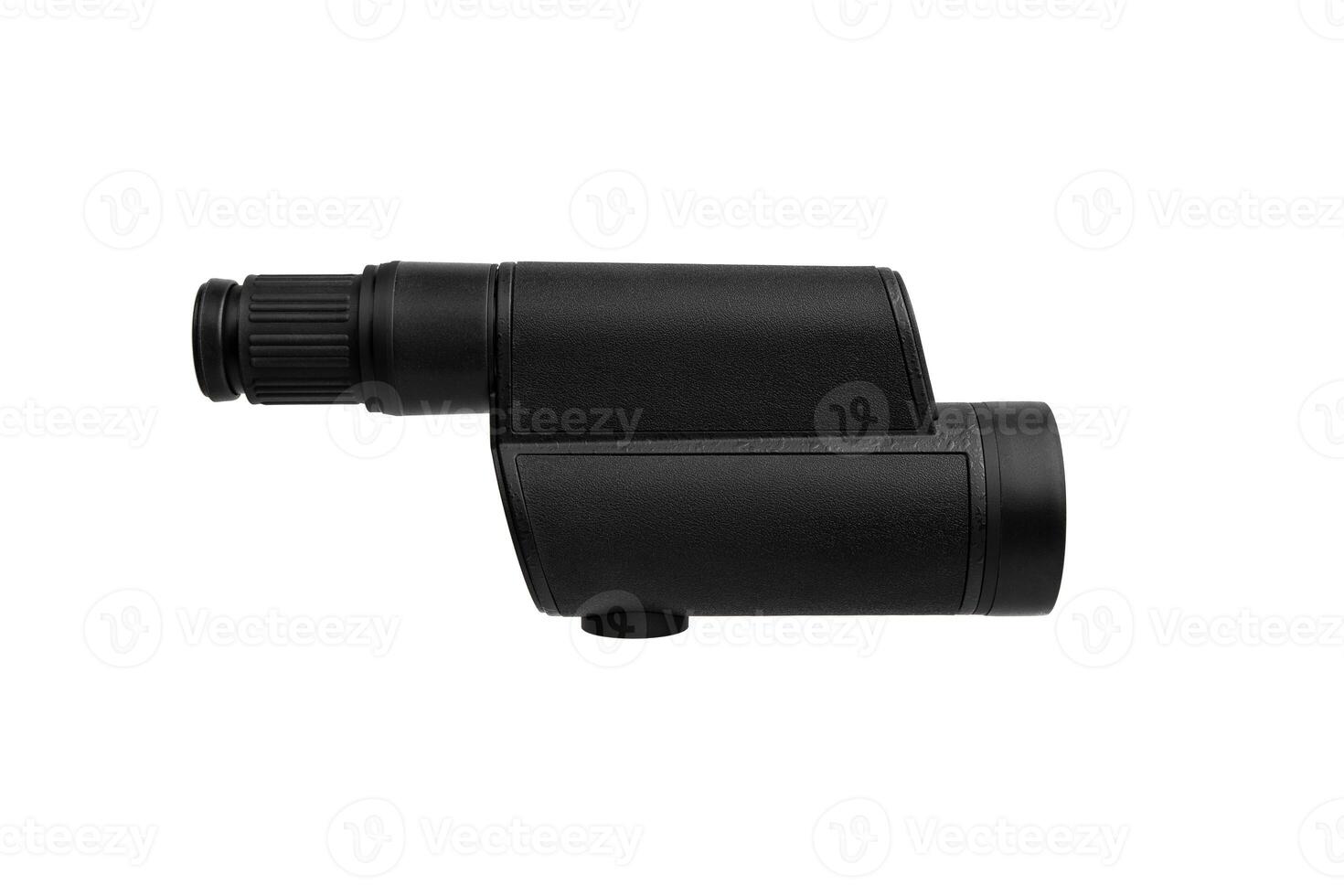 Modern spyglass. Long-range observation device. Monocular isolate on a white back photo