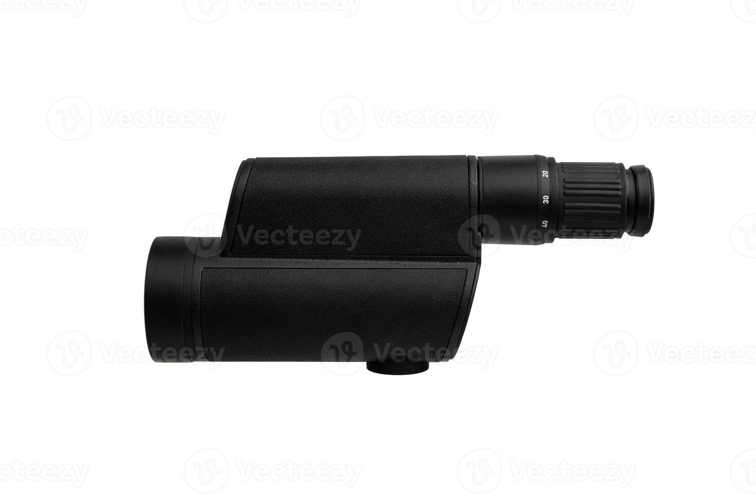 Modern spyglass. Long-range observation device. Monocular isolate on a white back photo