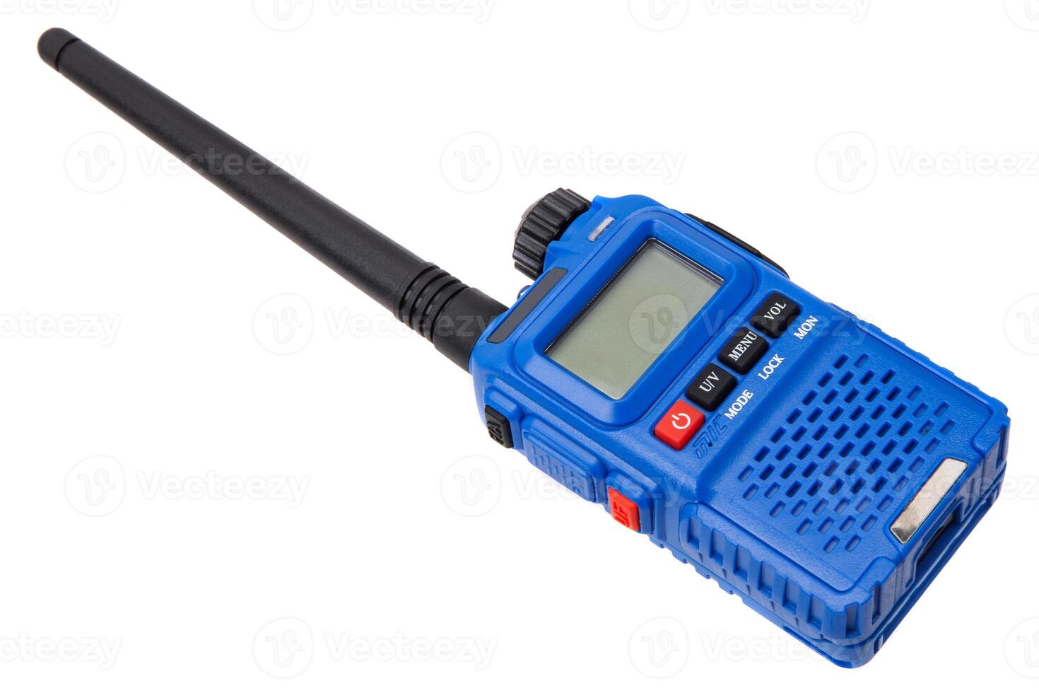 Blue Walkie-talkie isolated on white photo