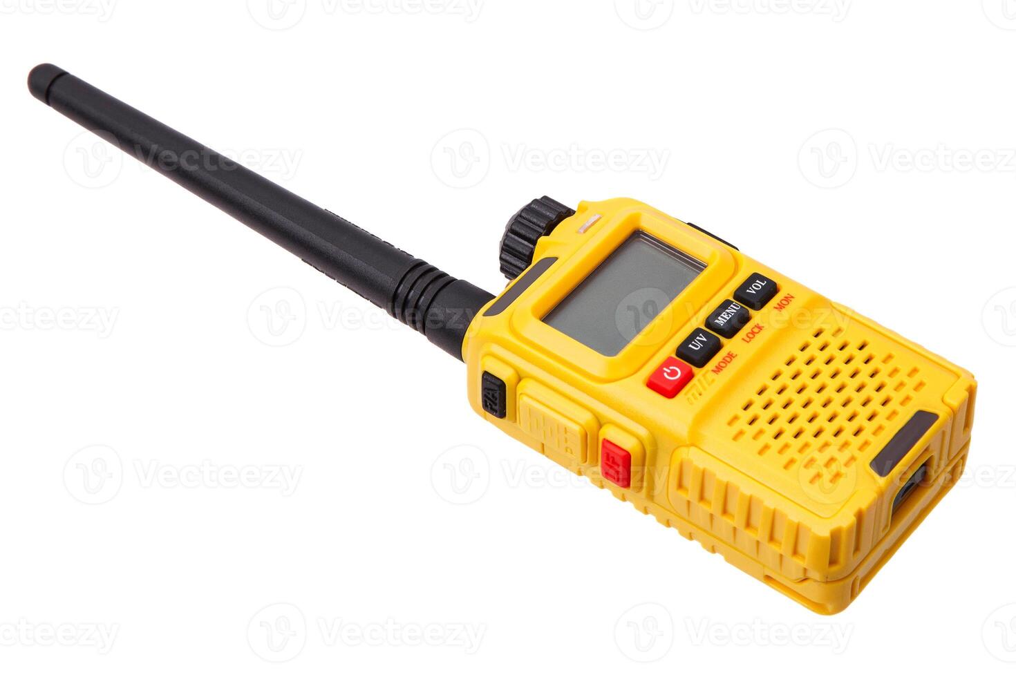 Modern yellow walkie talkie. Isolate on white background photo