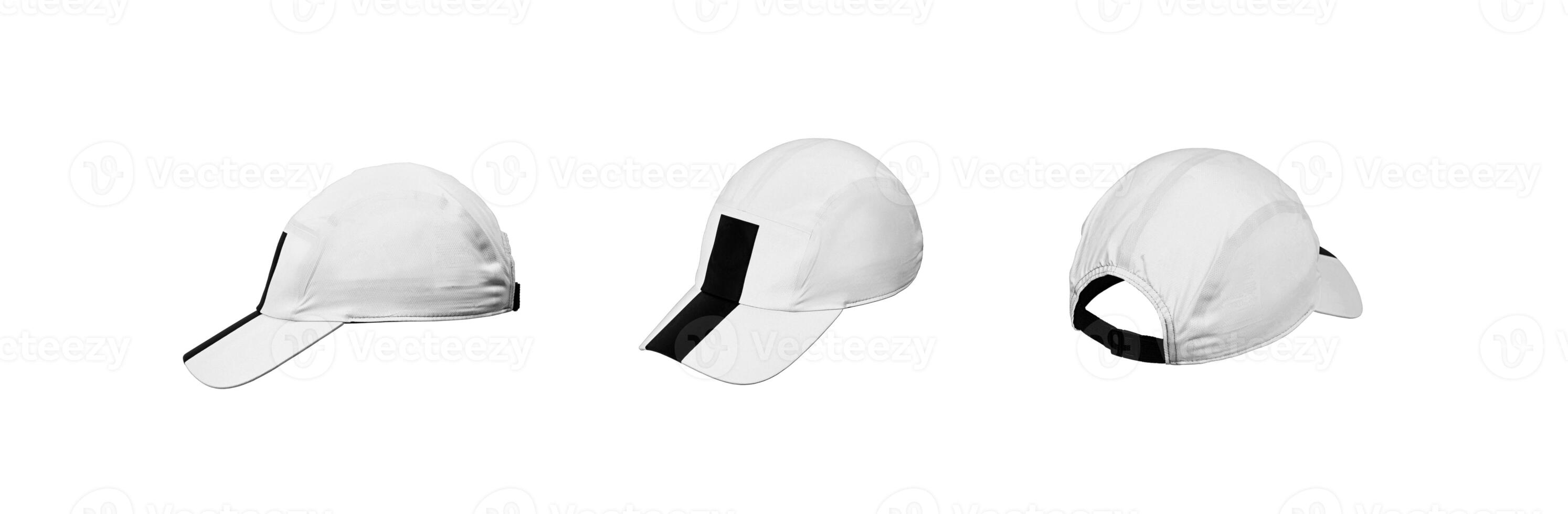 Baseball cap from different sides. Mockup for design creation. Isolate on white back. photo