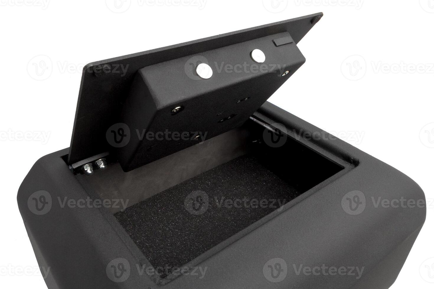Open black safe photo