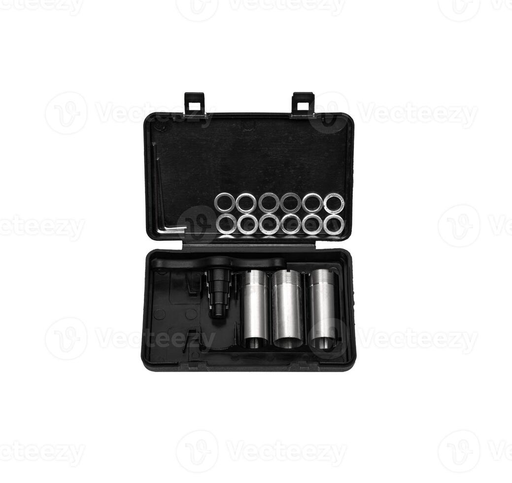Choke gun and key for them isolated on white back photo