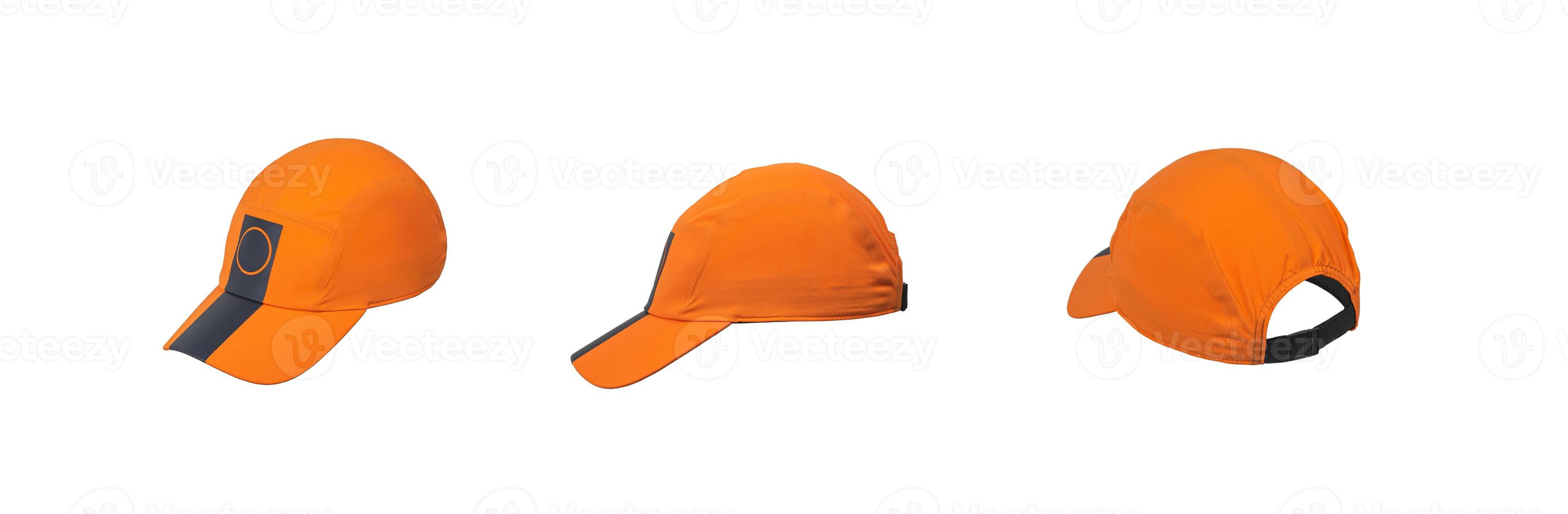 Baseball cap from different sides. Mockup for design creation. Isolate on white back. photo