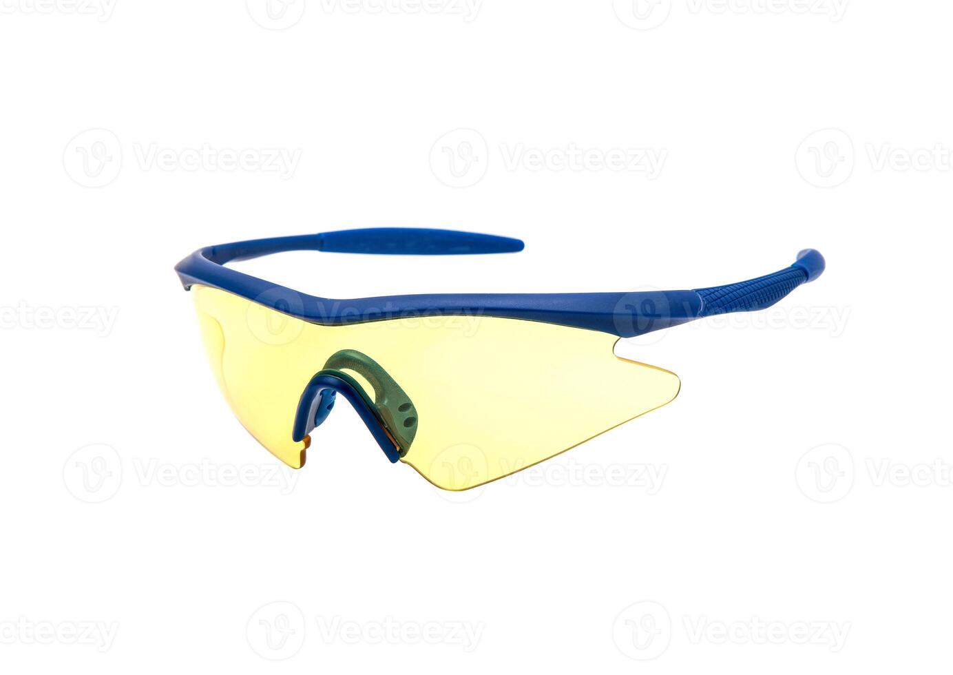 safety glasses for shooting isolated on white photo