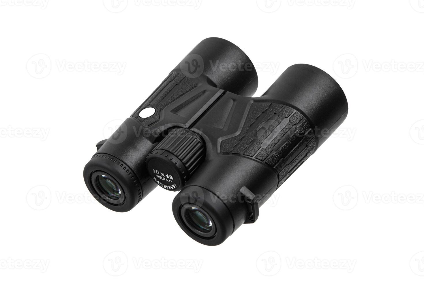 Modern binoculars. An optical instrument for observation at long distances. Isolate on a white back. photo