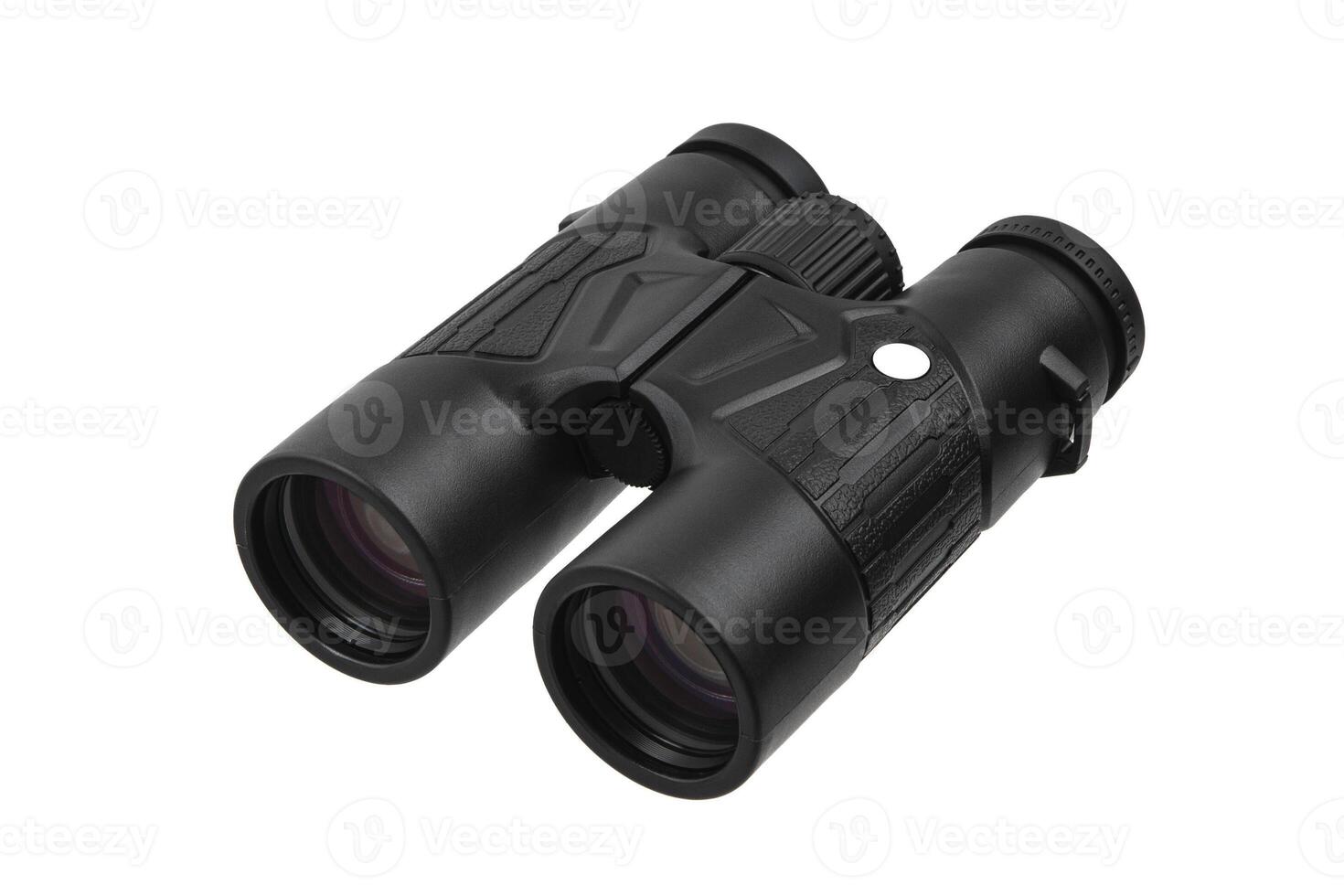 Modern binoculars. An optical instrument for observation at long distances. Isolate on a white back. photo