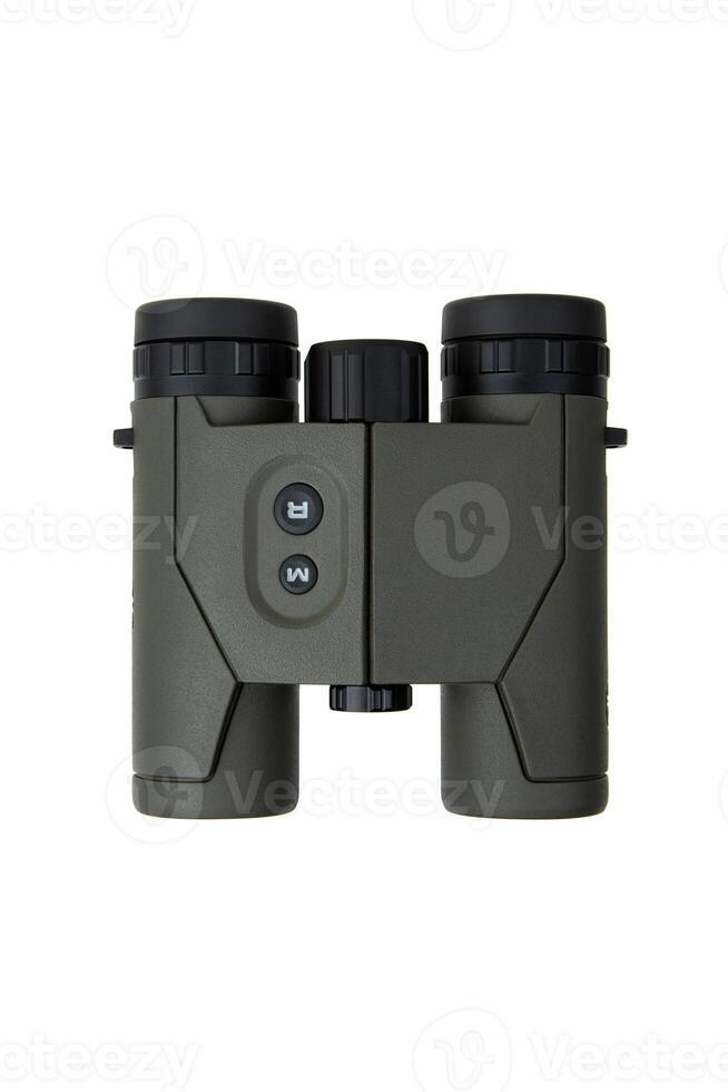 Modern binoculars. An optical instrument for observation at long distances. Isolate on a white back. photo