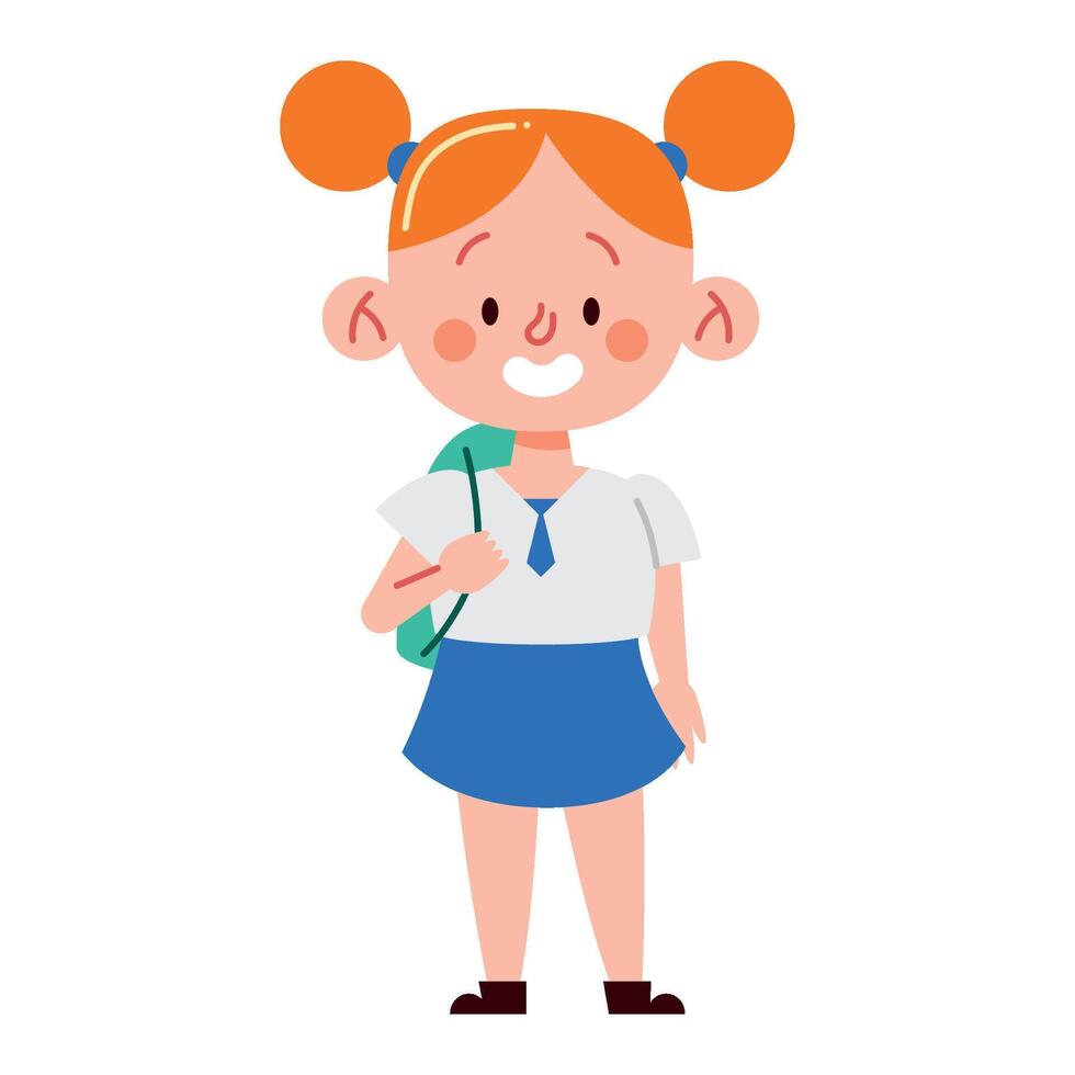 A cartoon girl with a phone in her hand vector