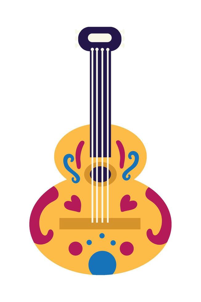 A guitar with a heart on it vector