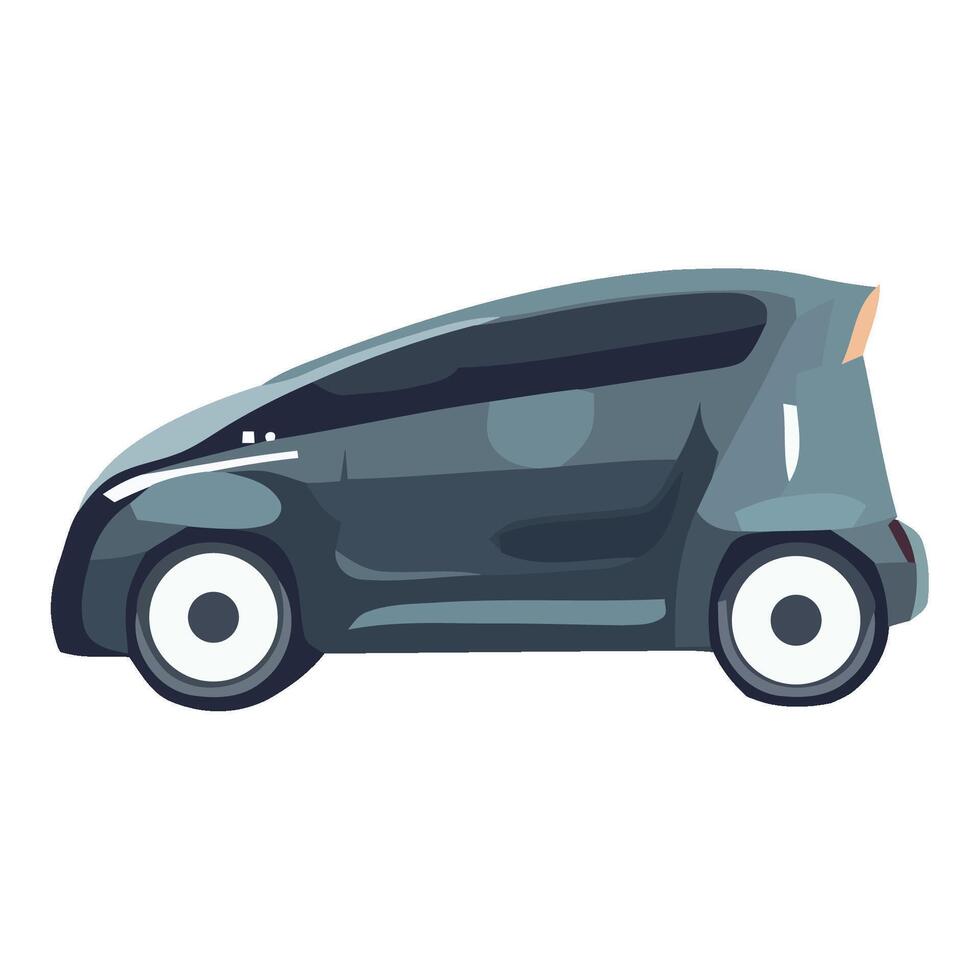 A small electric car on a white background vector