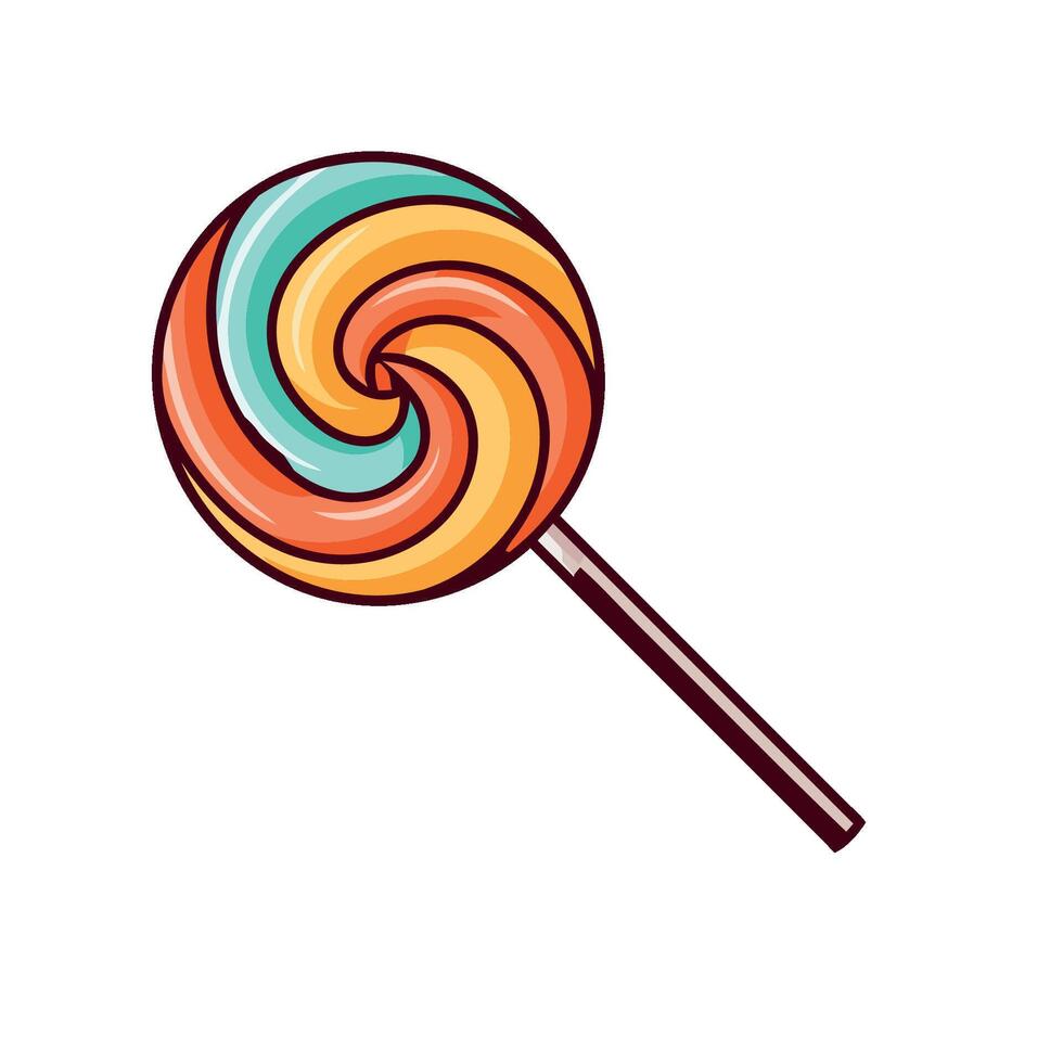 Colorful lollipop on a stick illustration vector