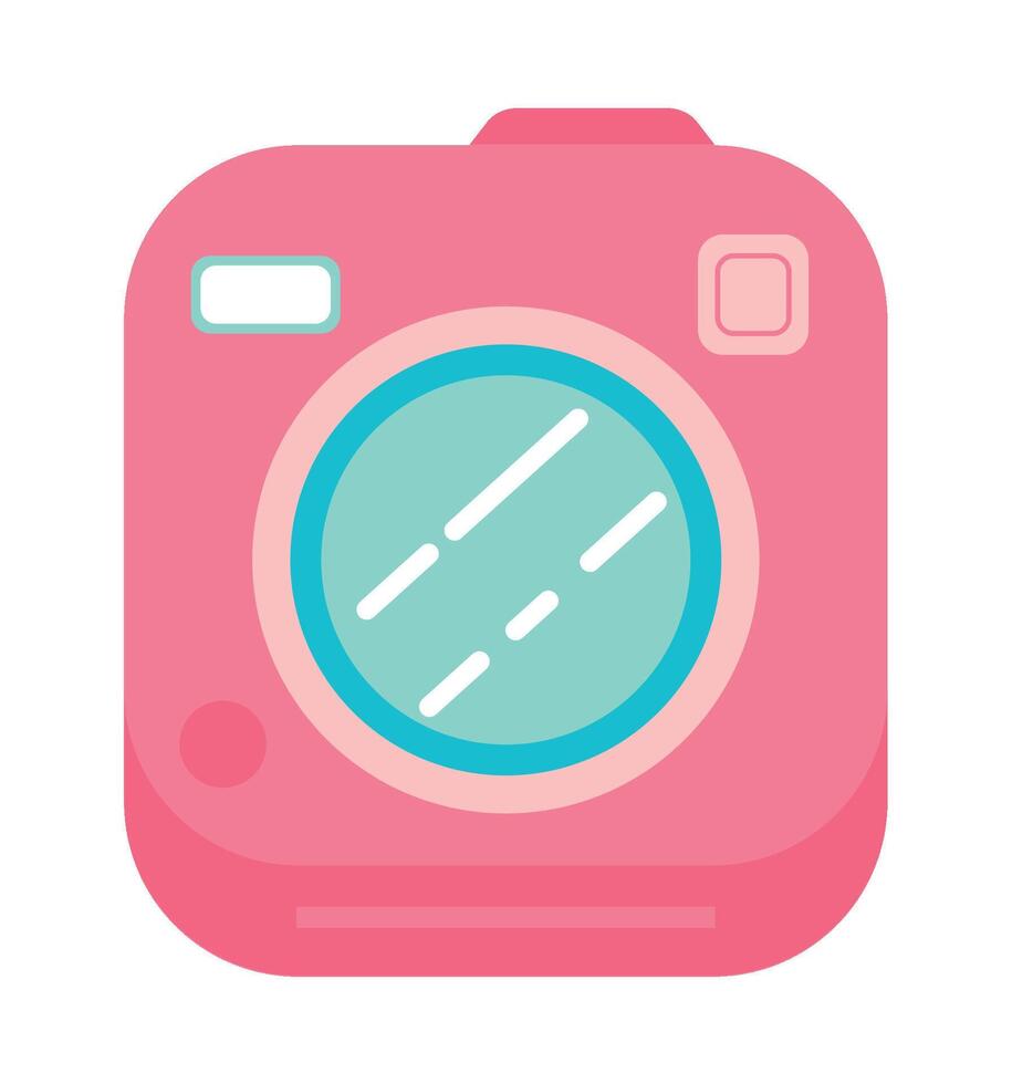 A pink camera icon on a white background vector
