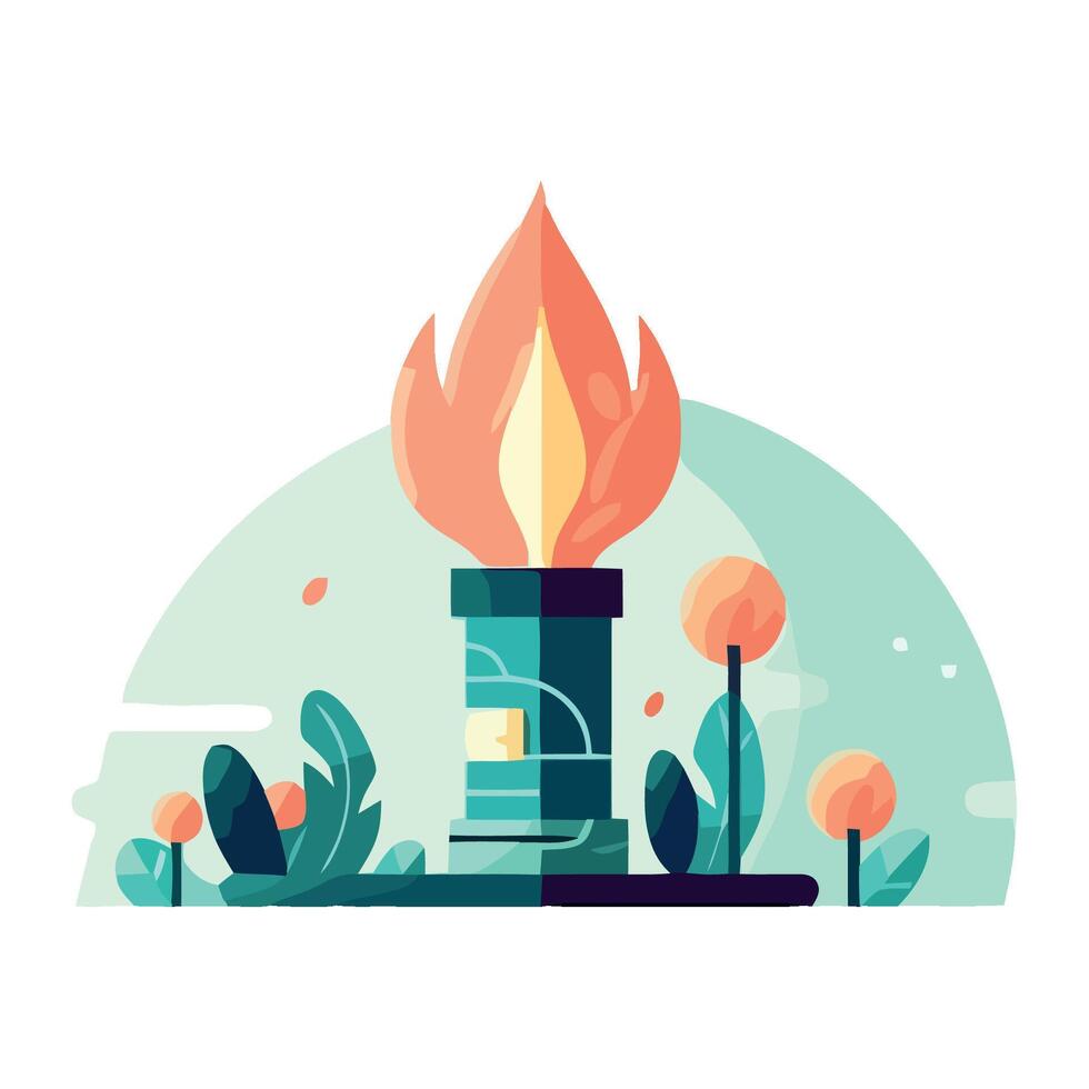 An illustration of a burning torch vector