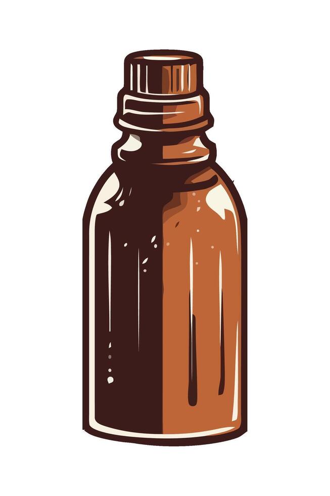 A brown bottle with a lid on it vector