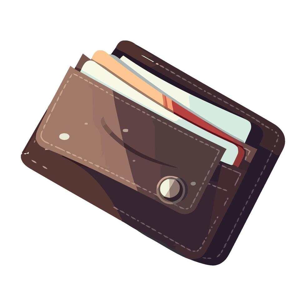 Wallet with credit cards and money illustration vector