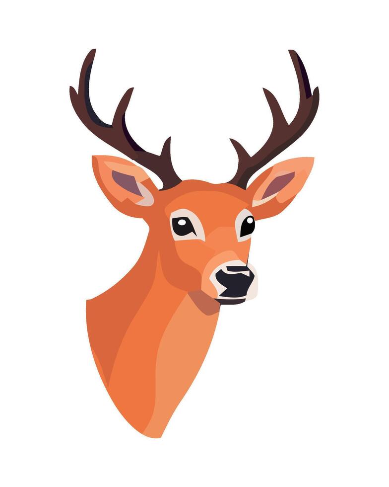 A deer head with horns on it vector