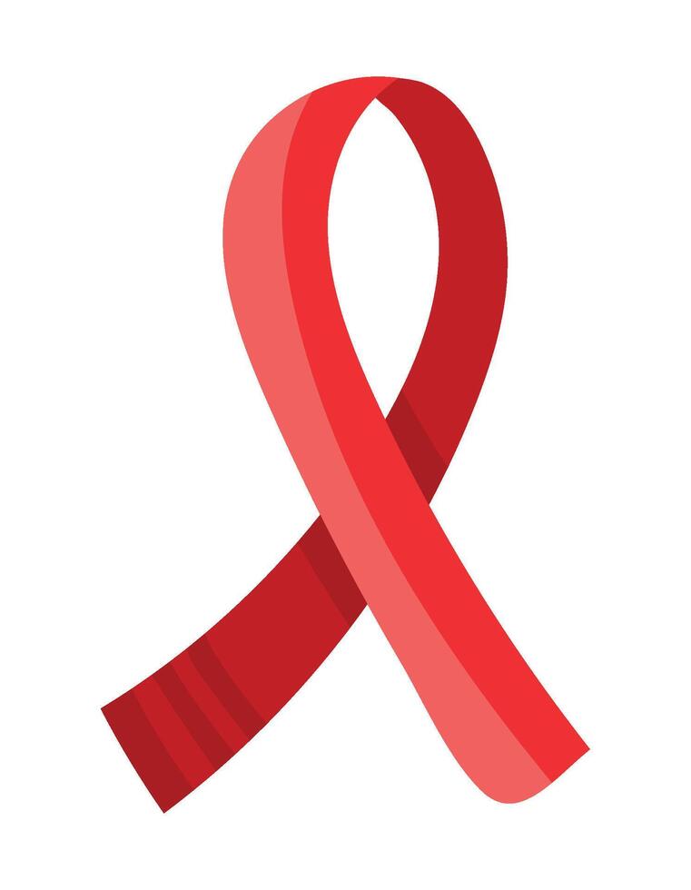 Red ribbon icon on white background vector