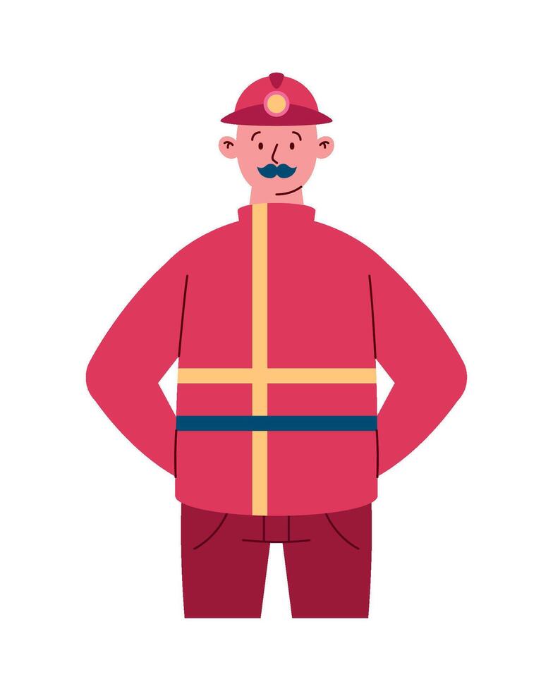 A cartoon man in a red jacket and hat vector