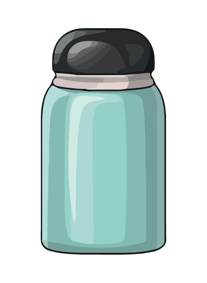 A jar with a lid and a black lid vector