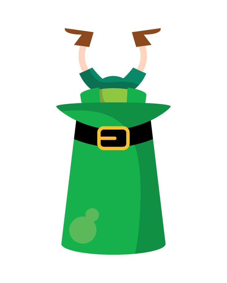 A green hat with a green belt and a green belt vector