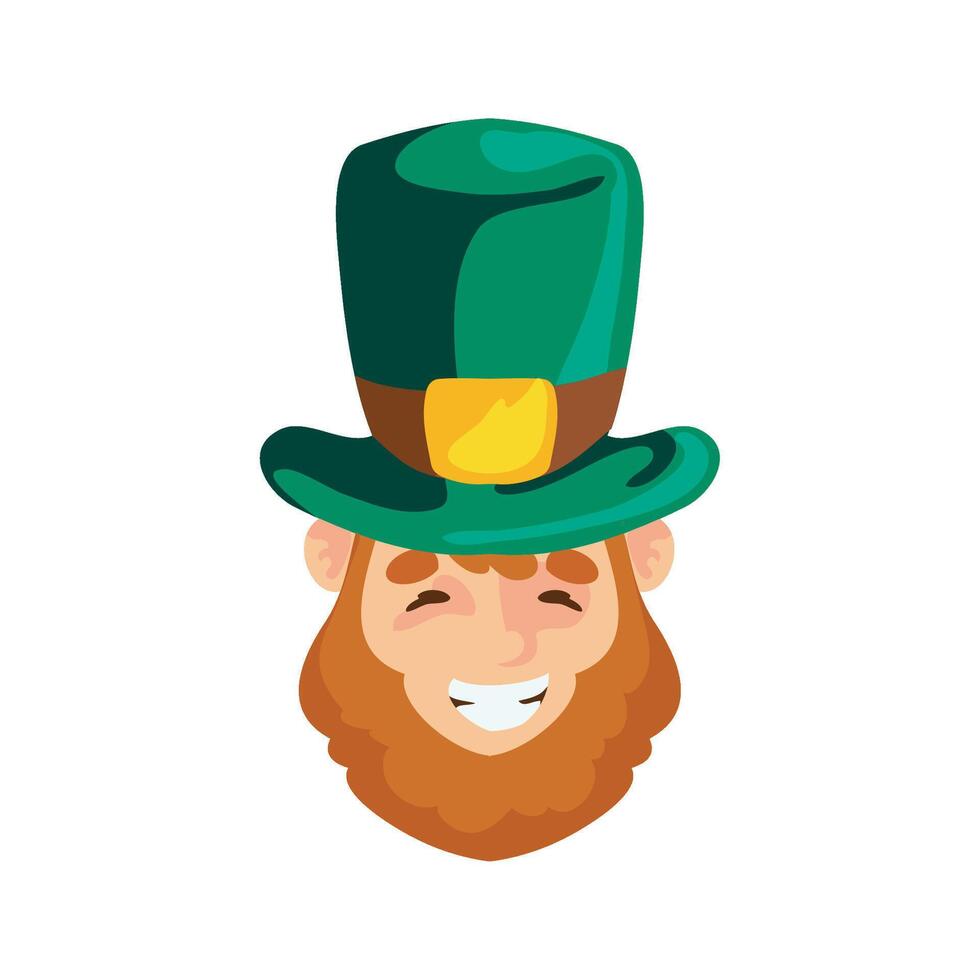 A cartoon leprechaun wearing a green hat vector