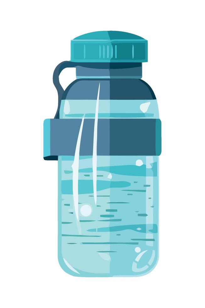 Water bottle with lid, isolated on white background vector