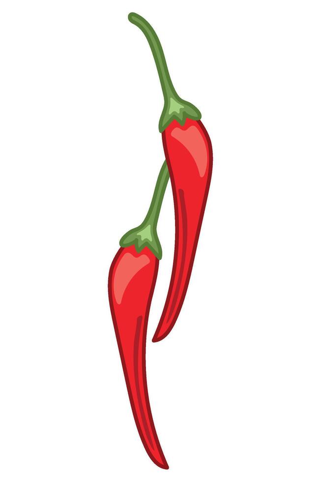 Red chili peppers illustration vector