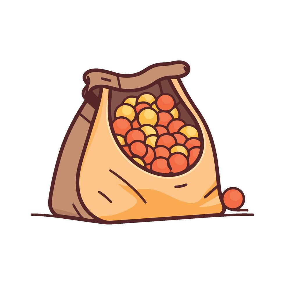 A bag full of apples on a white background vector