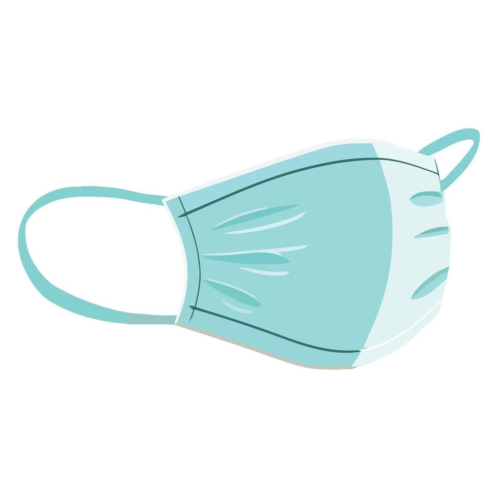 A blue surgical mask on a white background vector