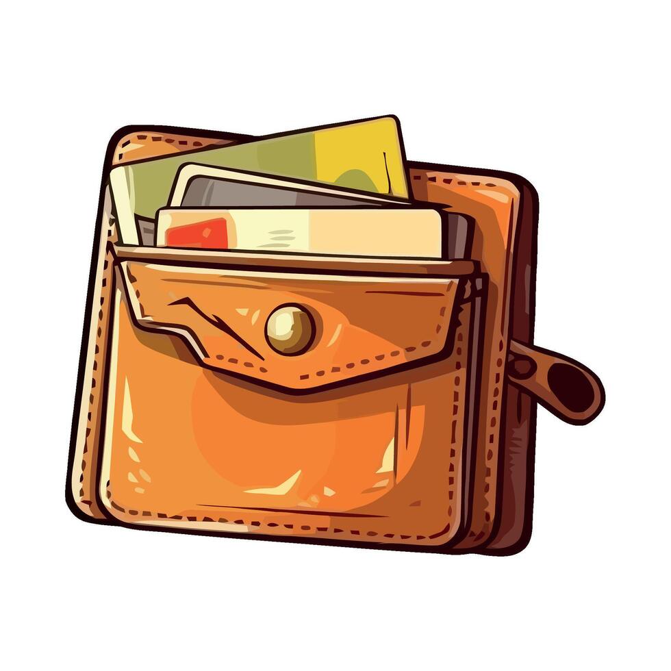 Wallet with credit cards and money illustration vector