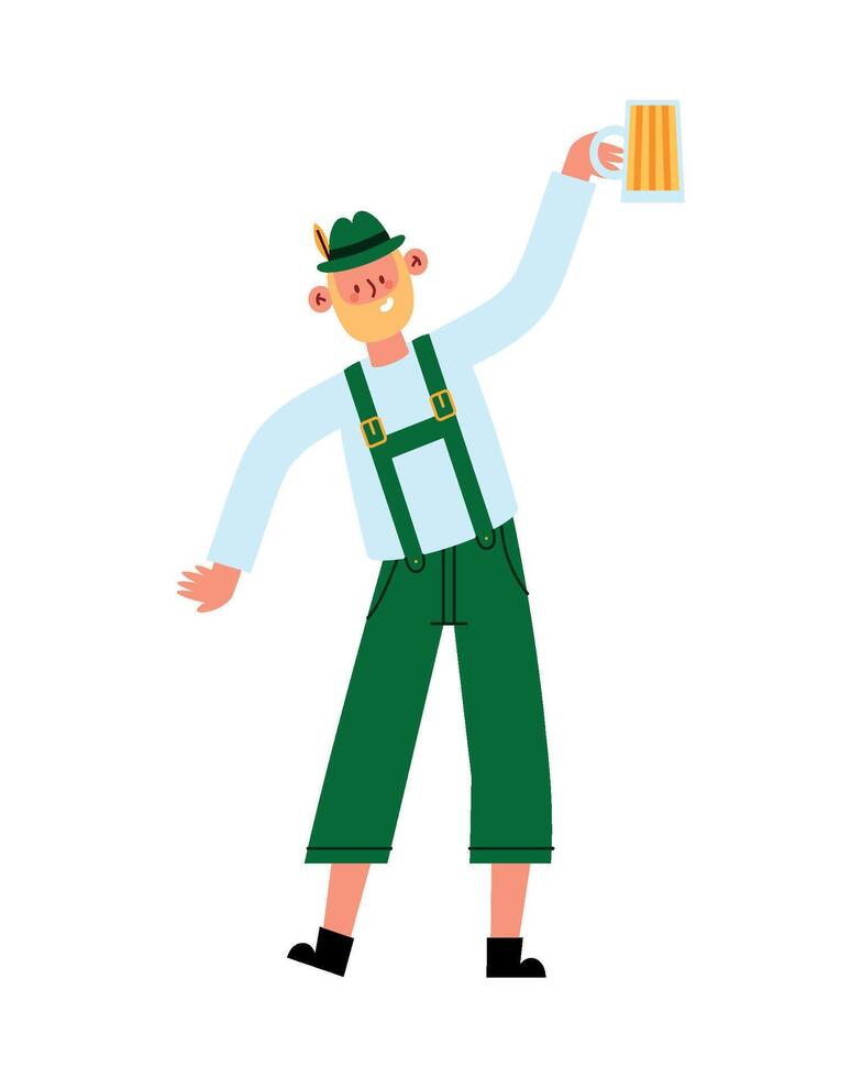 Oktoberfest man with beer illustration vector