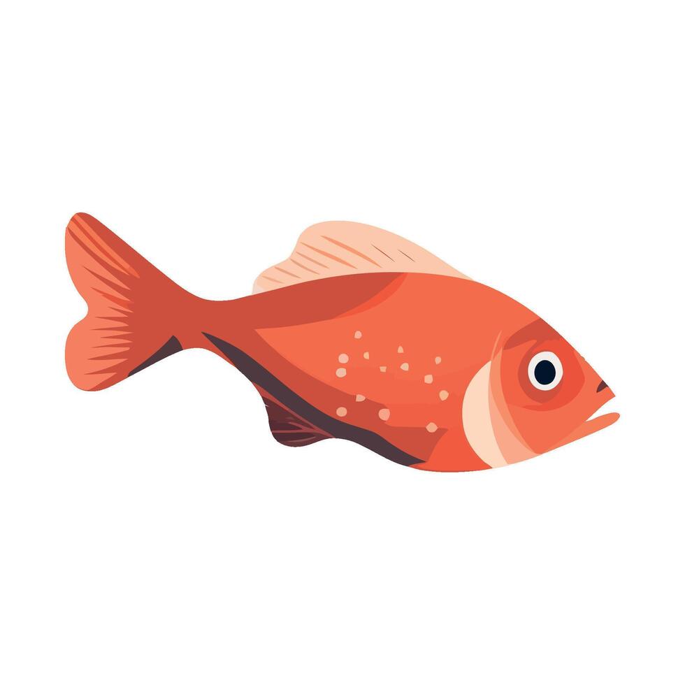 A red fish with black spots on its body vector
