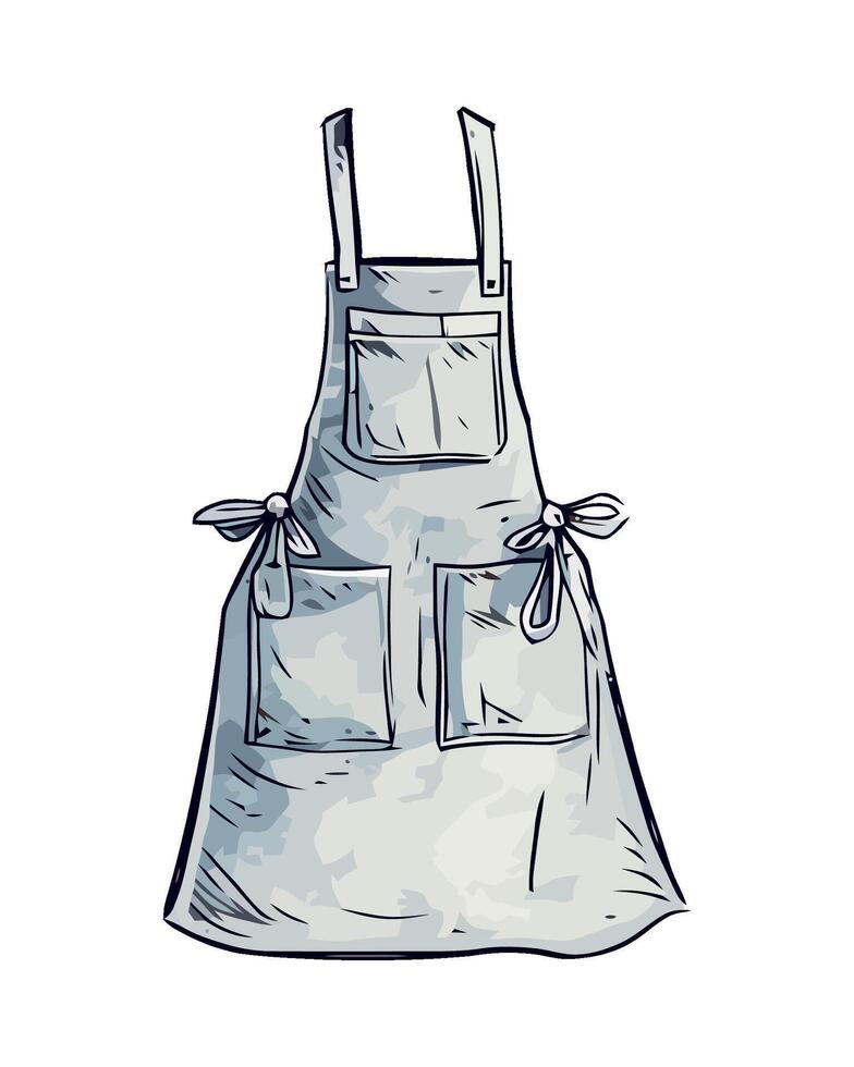 A drawing of an apron on a white background vector